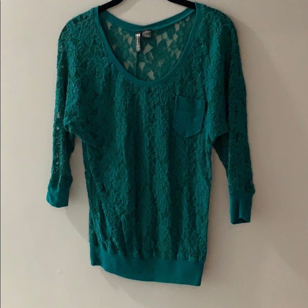 Full Tilt Lace Top in Teal